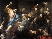 VALENTIN DE BOULOGNE Christ Driving the Money Changers out of the Temple wt oil on canvas